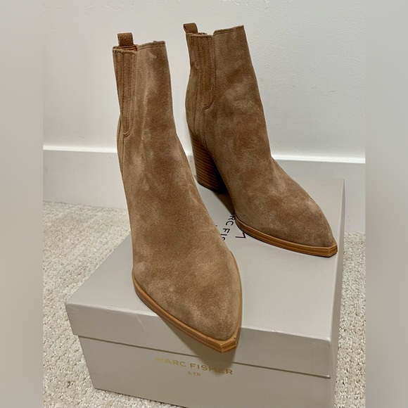 Marc Fisher Suede Heeled Ankle Boots - Picture 4 of 7